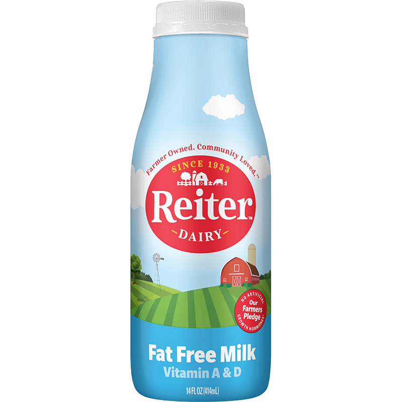スキー Milk Fat-Free Milk Plastic Chug 14 oz. - Reiter™ Dairy